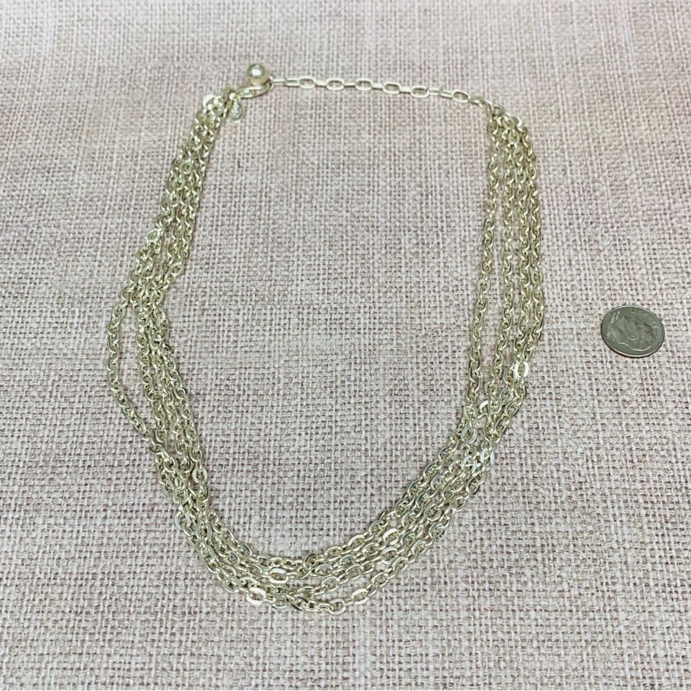 Premier Designs Multi Strand Silver Chains Necklace